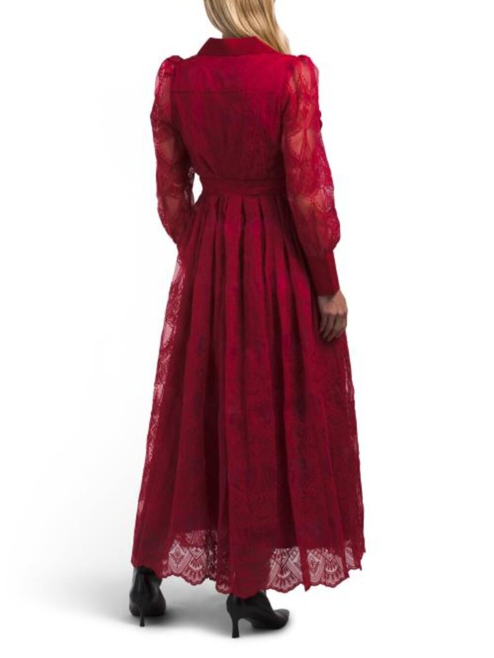 DALIA MACPHEE Long Sleeve Lace 3d Floral Maxi Dress - Picture 2 of 4